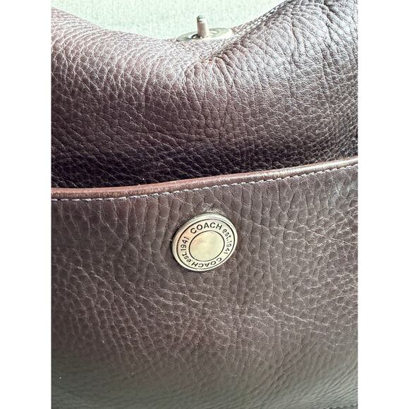 Coach 10132 Distressed Pebbled Leather Dark Brown Chelsea Shoulder Bag Y2K - Picture 7 of 15